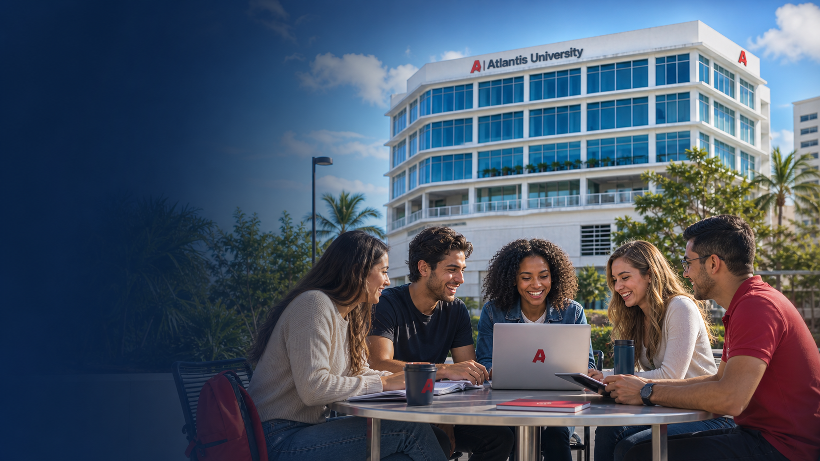 Campus de Atlantis University en Miami al atardecer